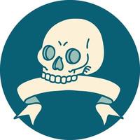 icon with banner of a skull vector