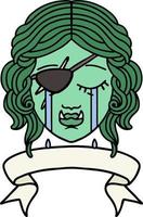 crying orc rogue character face illustration vector