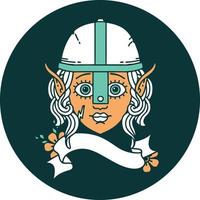 elf fighter character face icon vector