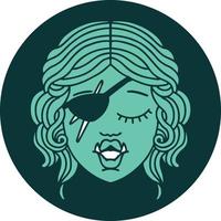orc rogue character face icon vector
