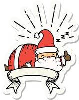 sticker of tattoo style santa claus christmas character sleeping vector