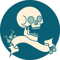 icon with banner of a skull vector