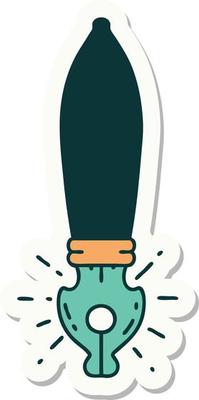 sticker of tattoo style fountain pen