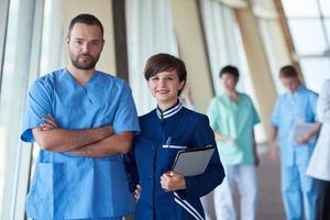 group of medical staff at hospital photo