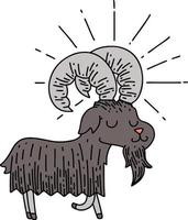 traditional tattoo style happy goat vector