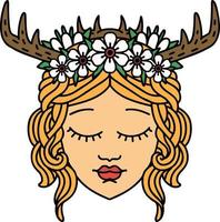 human druid character face illustration vector