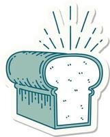 sticker of tattoo style loaf of bread vector