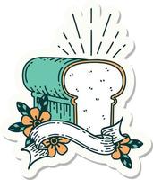 sticker of tattoo style loaf of bread vector