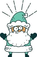 traditional tattoo style santa claus christmas character vector