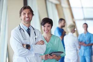 group of medical staff at hospital photo