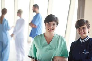 group of medical staff at hospital photo