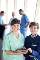 group of medical staff at hospital photo