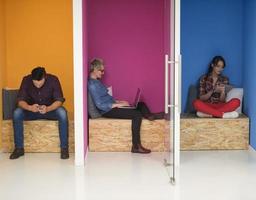 group of business people in creative working  space photo