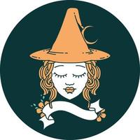 icon of human witch character face vector