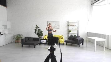 Young Woman Doing a Work Out Session At Home video