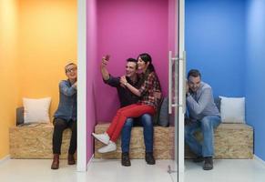 group of business people in creative working  space photo