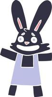 cartoon doodle of a smiling rabbit vector