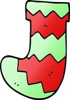 cartoon doodle christmas stocking vector