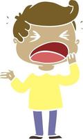 flat color style cartoon shouting man vector