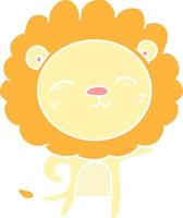 flat color style cartoon lion vector