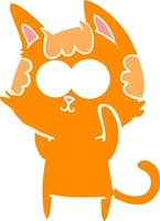 happy flat color style cartoon cat vector