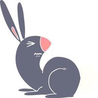 flat color style cartoon annoyed rabbit vector