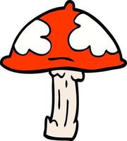 cartoon doodle poisonous toadstool vector