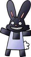 cartoon doodle of a smiling rabbit vector