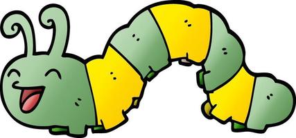 cartoon doodle laughing caterpillar vector