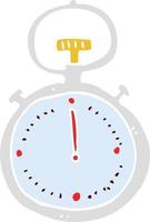 flat color illustration of stop watch vector