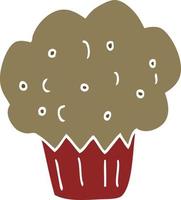 flat color style cartoon muffin vector