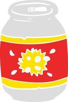 flat color style cartoon soda can vector