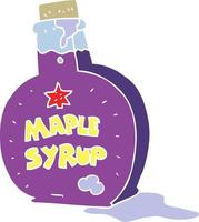 flat color illustration of maple syrup bottle vector