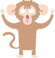 flat color style cartoon monkey vector