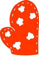 cartoon doodle oven glove vector