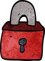 cartoon doodle locked padlock vector