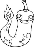 line drawing cartoon hot chilly vector