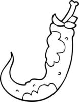 line drawing cartoon chilli pepper vector