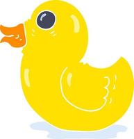 flat color illustration of rubber duck vector