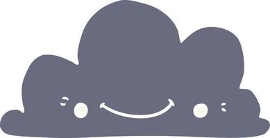 cute flat color style cartoon cloud vector