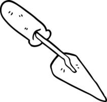 line drawing cartoon trowel vector