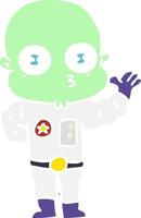 waving weird bald spaceman vector