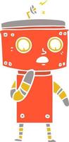 robot de dibujos animados de estilo de color plano incierto vector