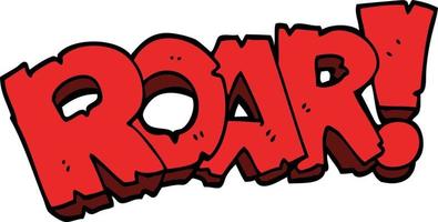 cartoon doodle roar sign vector