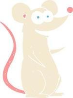 flat color illustration of happy mouse vector