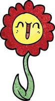 cartoon doodle happy flower vector