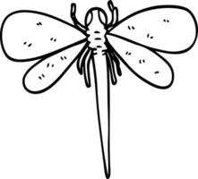 libélula de dibujos animados de dibujo lineal vector