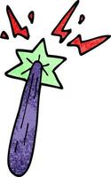 cartoon doodle magic wand vector