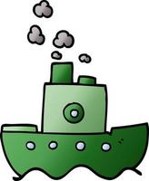 cartoon doodle ship vector