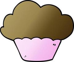 cartoon doodle cupcake vector